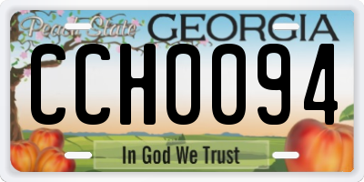 GA license plate CCH0094