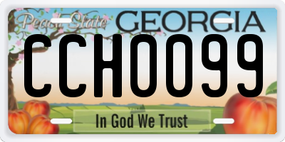 GA license plate CCH0099