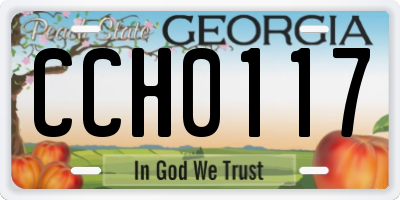 GA license plate CCH0117