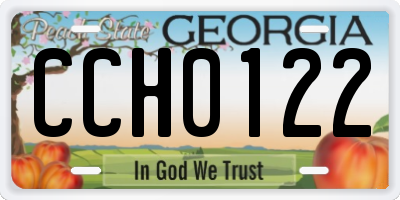 GA license plate CCH0122
