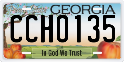GA license plate CCH0135