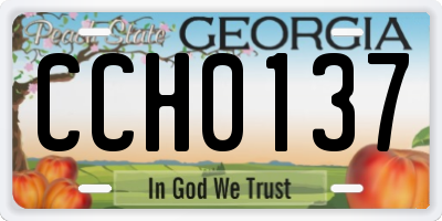 GA license plate CCH0137