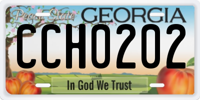 GA license plate CCH0202