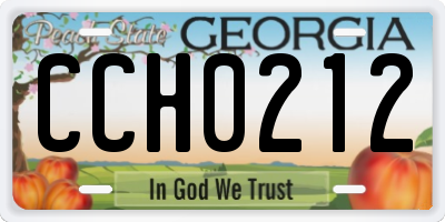 GA license plate CCH0212