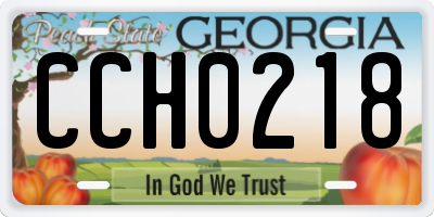 GA license plate CCH0218