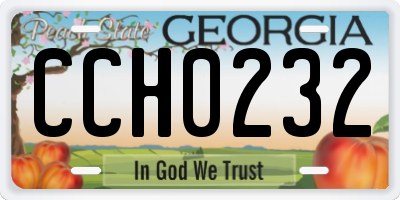 GA license plate CCH0232
