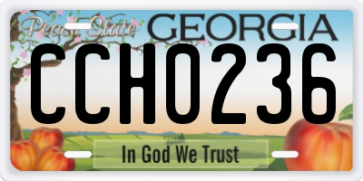 GA license plate CCH0236