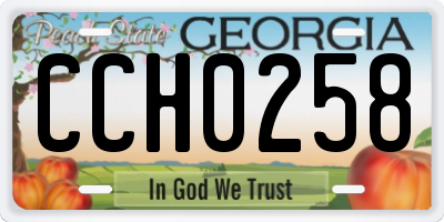 GA license plate CCH0258