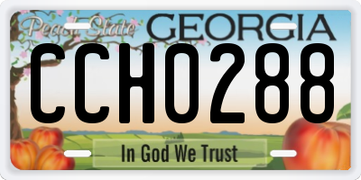 GA license plate CCH0288