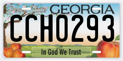 GA license plate CCH0293