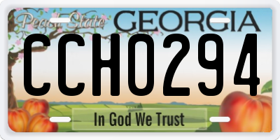 GA license plate CCH0294