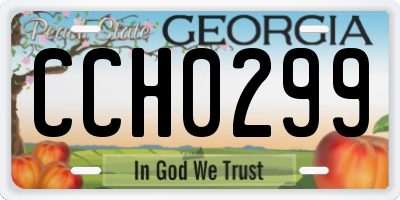 GA license plate CCH0299
