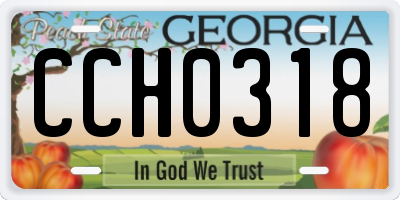 GA license plate CCH0318