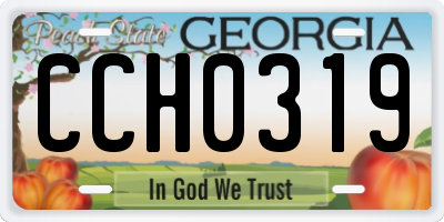 GA license plate CCH0319