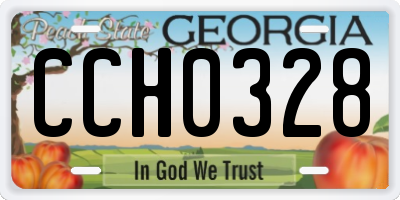 GA license plate CCH0328