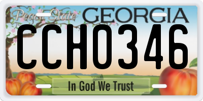 GA license plate CCH0346