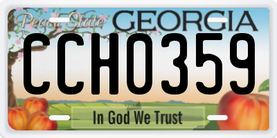 GA license plate CCH0359