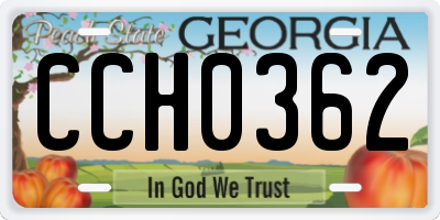 GA license plate CCH0362