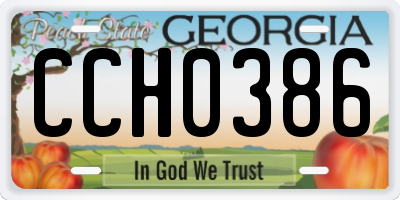 GA license plate CCH0386