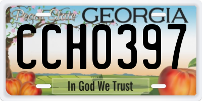 GA license plate CCH0397