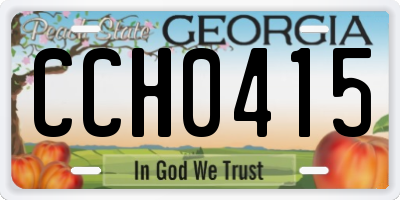 GA license plate CCH0415