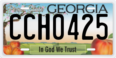 GA license plate CCH0425