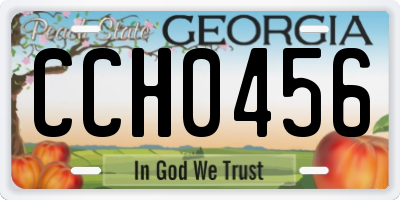 GA license plate CCH0456