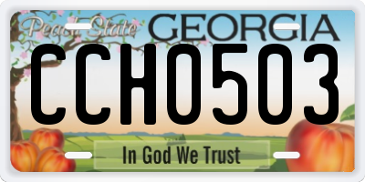 GA license plate CCH0503