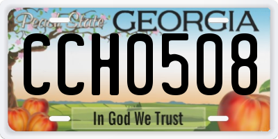 GA license plate CCH0508