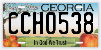 GA license plate CCH0538