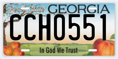 GA license plate CCH0551
