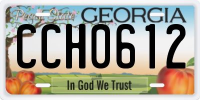 GA license plate CCH0612