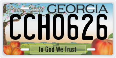 GA license plate CCH0626
