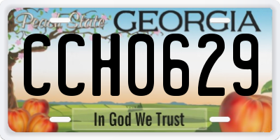 GA license plate CCH0629