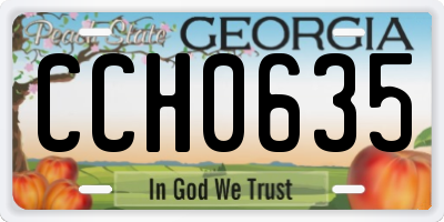 GA license plate CCH0635