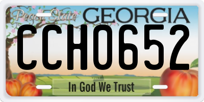 GA license plate CCH0652