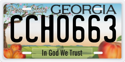 GA license plate CCH0663
