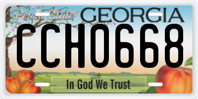 GA license plate CCH0668