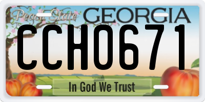 GA license plate CCH0671