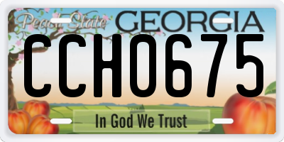 GA license plate CCH0675