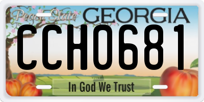 GA license plate CCH0681
