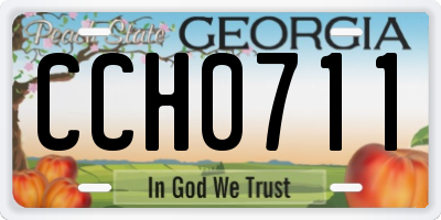 GA license plate CCH0711