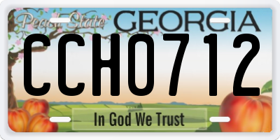 GA license plate CCH0712