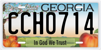 GA license plate CCH0714