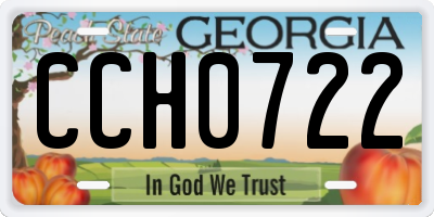 GA license plate CCH0722