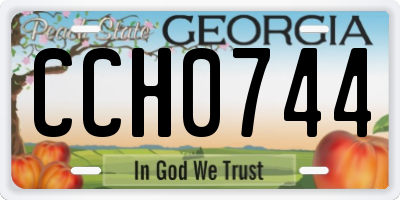 GA license plate CCH0744