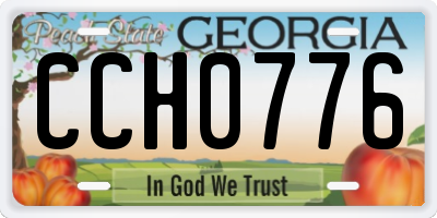 GA license plate CCH0776