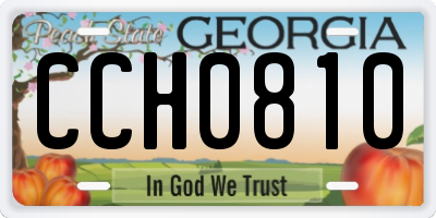 GA license plate CCH0810