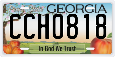 GA license plate CCH0818