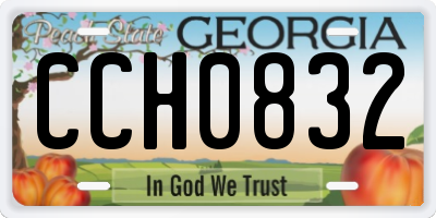 GA license plate CCH0832